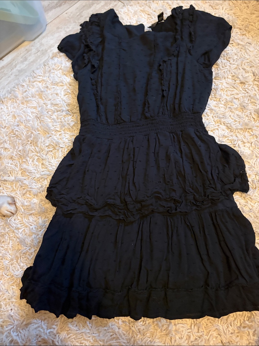 Black Tiered Ruffle Midi Dress - kids